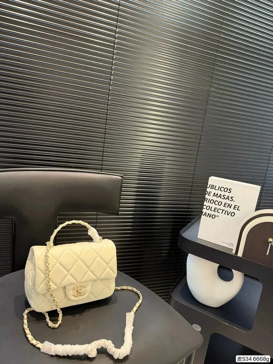 Chanel Classic Flap Cream Leather Handbag