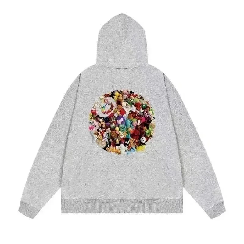 Unisex Grey Donut Print Hoodie