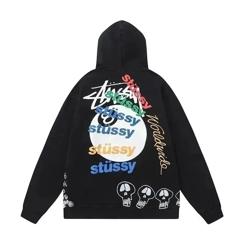 Stüssy Worldwide Hoodie Black Casual Sweatshirt