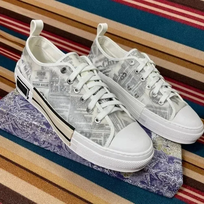 Dior Lady Dior Newspaper Print Low Top Sneakers