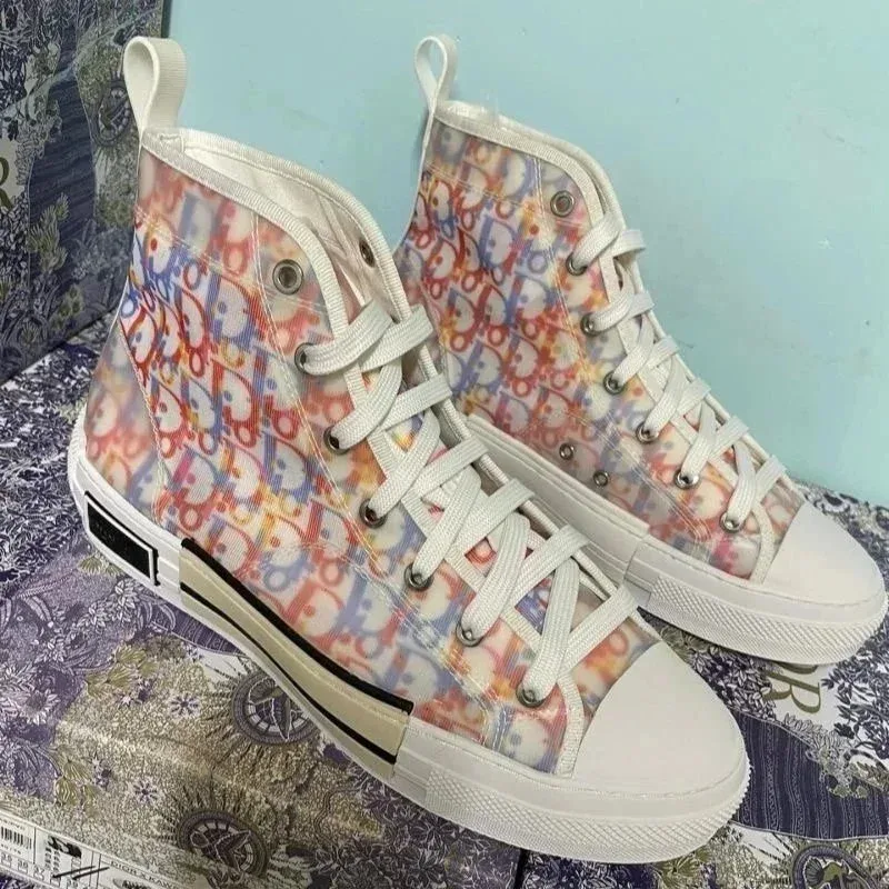 Dior Lady Dior Colorful Print High Top Sneakers