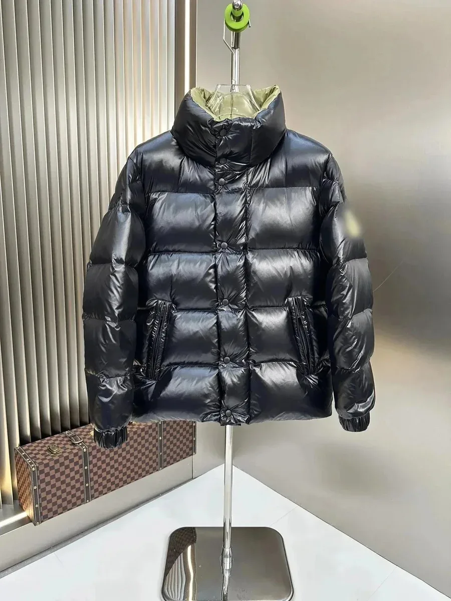 Black Shiny Puffer Jacket Winter Coat