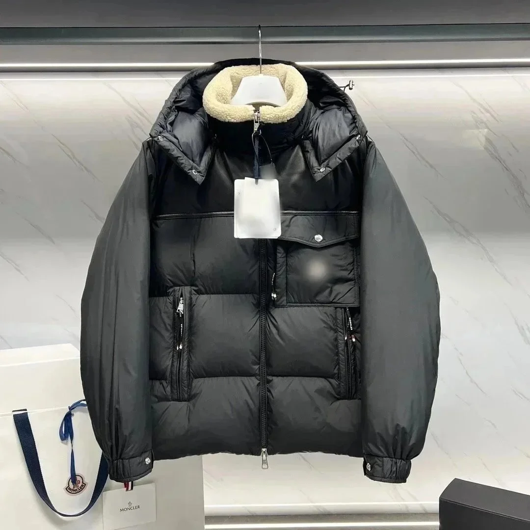 Moncler Black Maya Parka with Shearling Collar