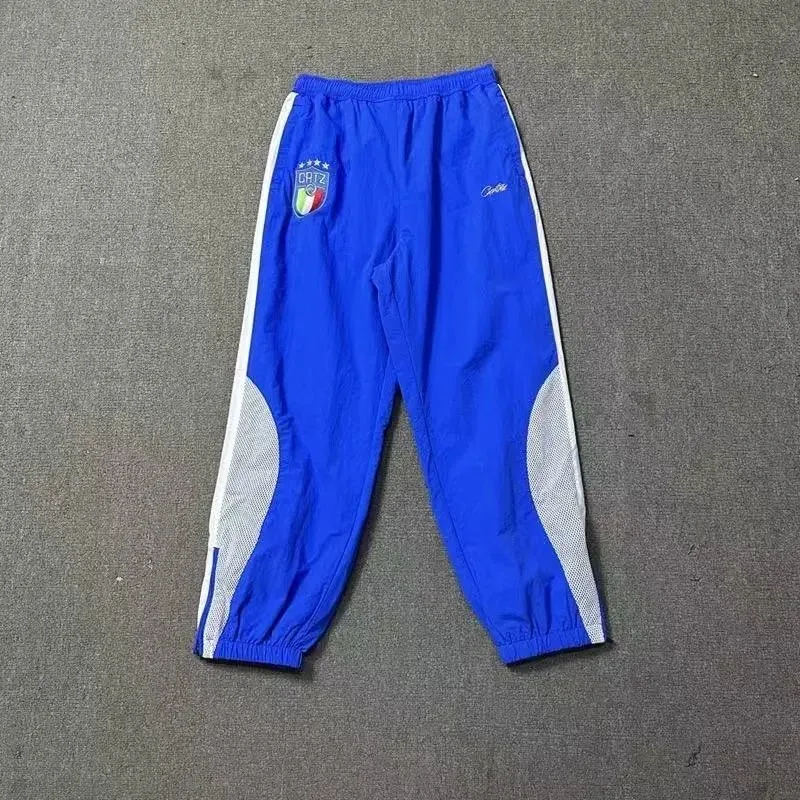 Blue CATZ Track Pants with White Stripes