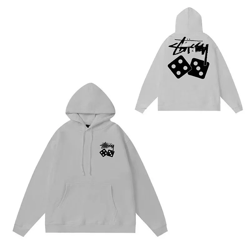 Stussy Dice Graphic Hoodie in Light Grey