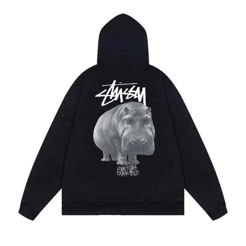 Stussy Hippo Graphic Hoodie Black