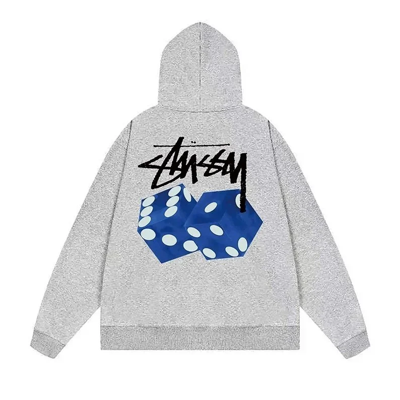 Stussy Dice Graphic Hoodie in Grey