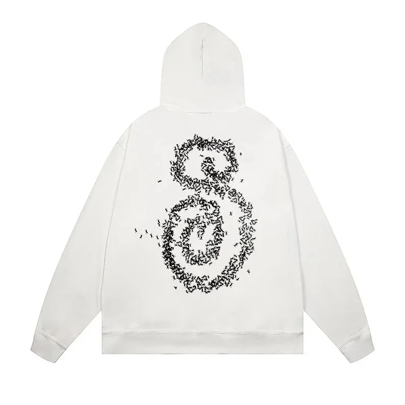 Unisex White Bee Swarm Hoodie