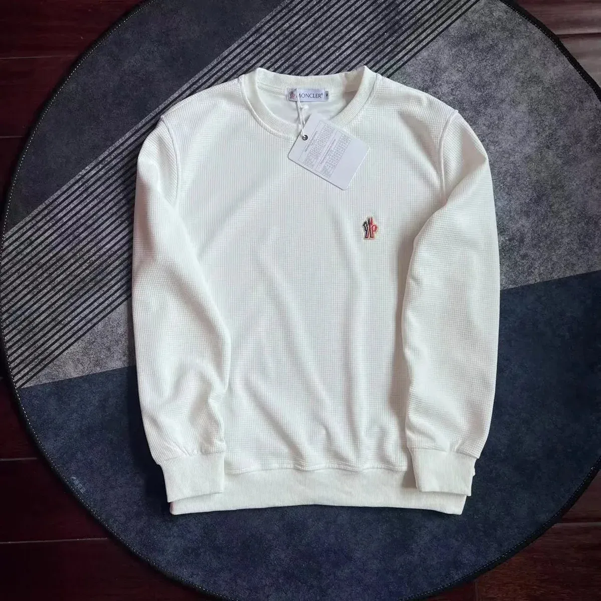 Moncler White Monogram Crewneck Sweatshirt