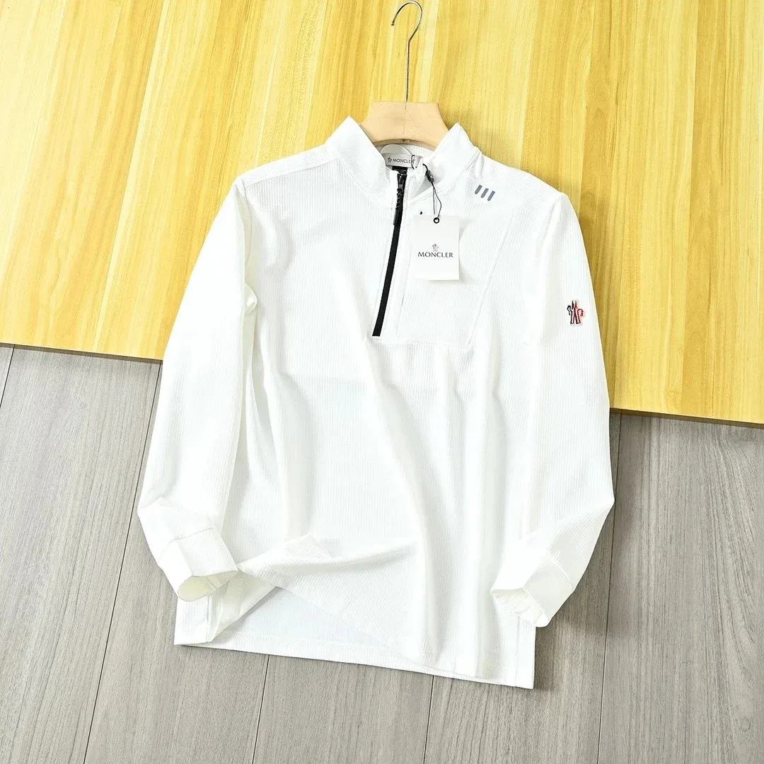 Moncler White Zip Neck Top