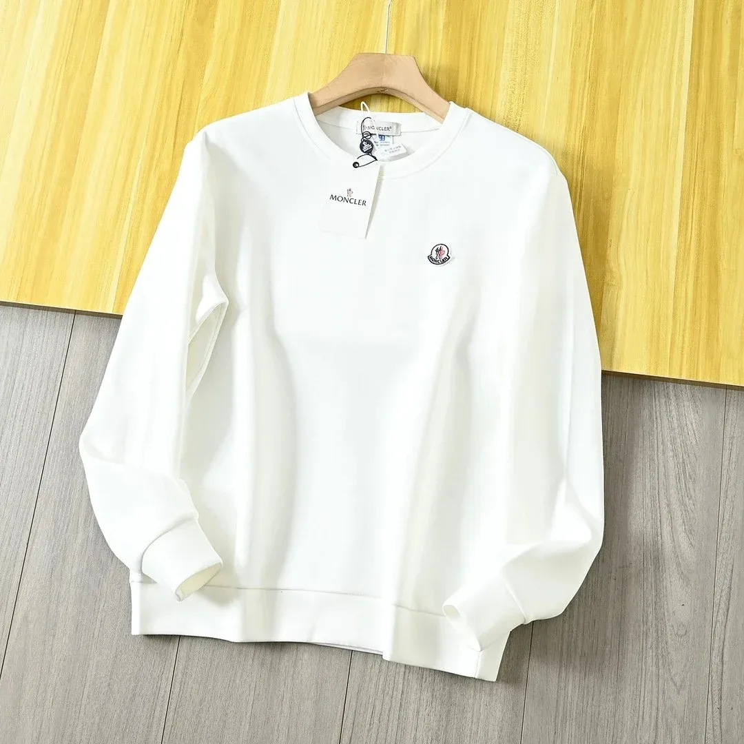 Moncler White Logo Embroidered Sweatshirt