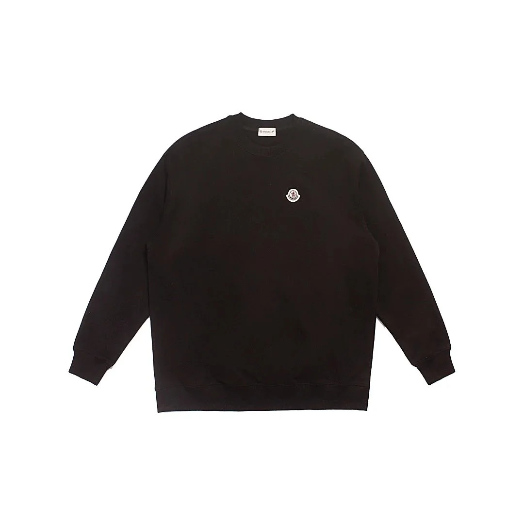 Moncler Black Oversized Crewneck Sweatshirt