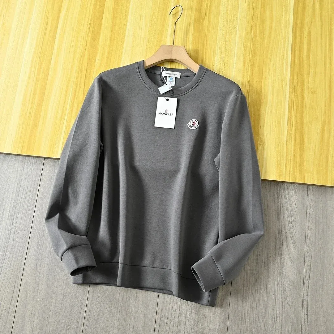 Moncler Grey Solid Crewneck Sweater