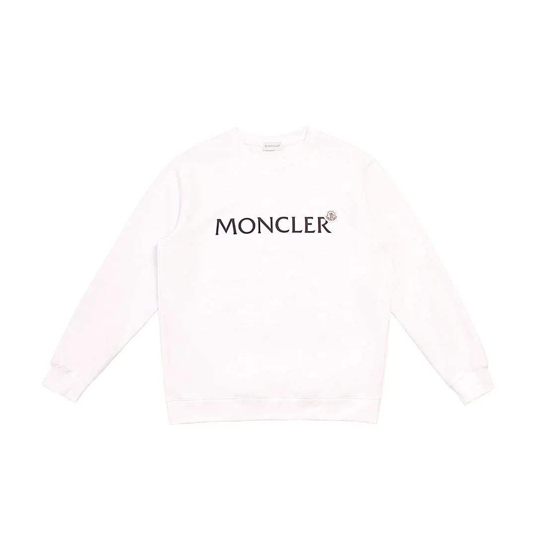 Moncler White Logo Crewneck Sweatshirt