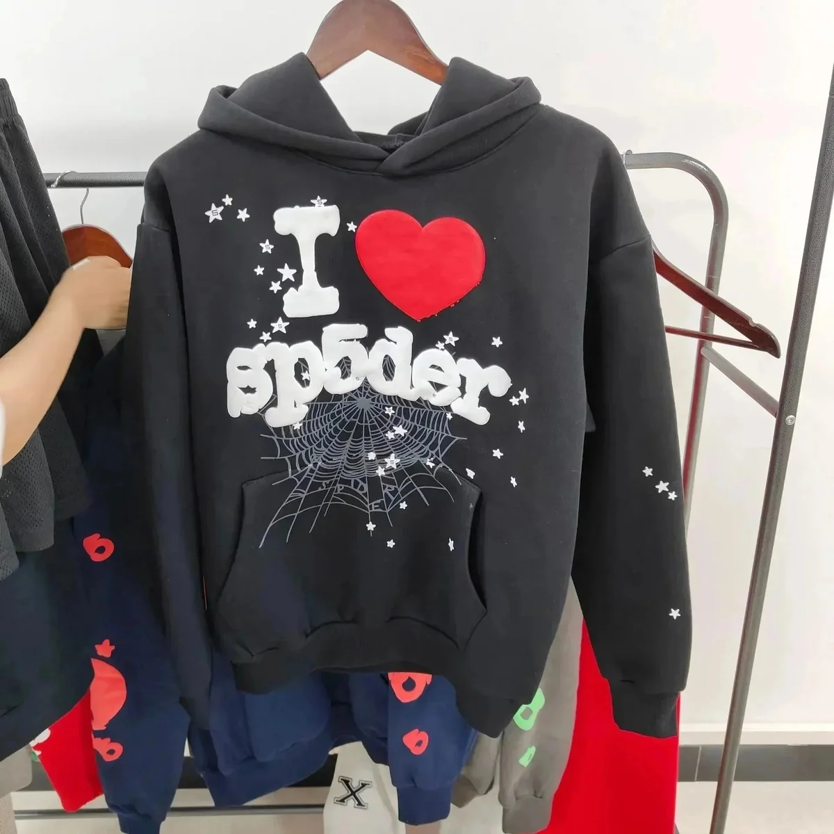Unisex I Love Spider Black Hoodie