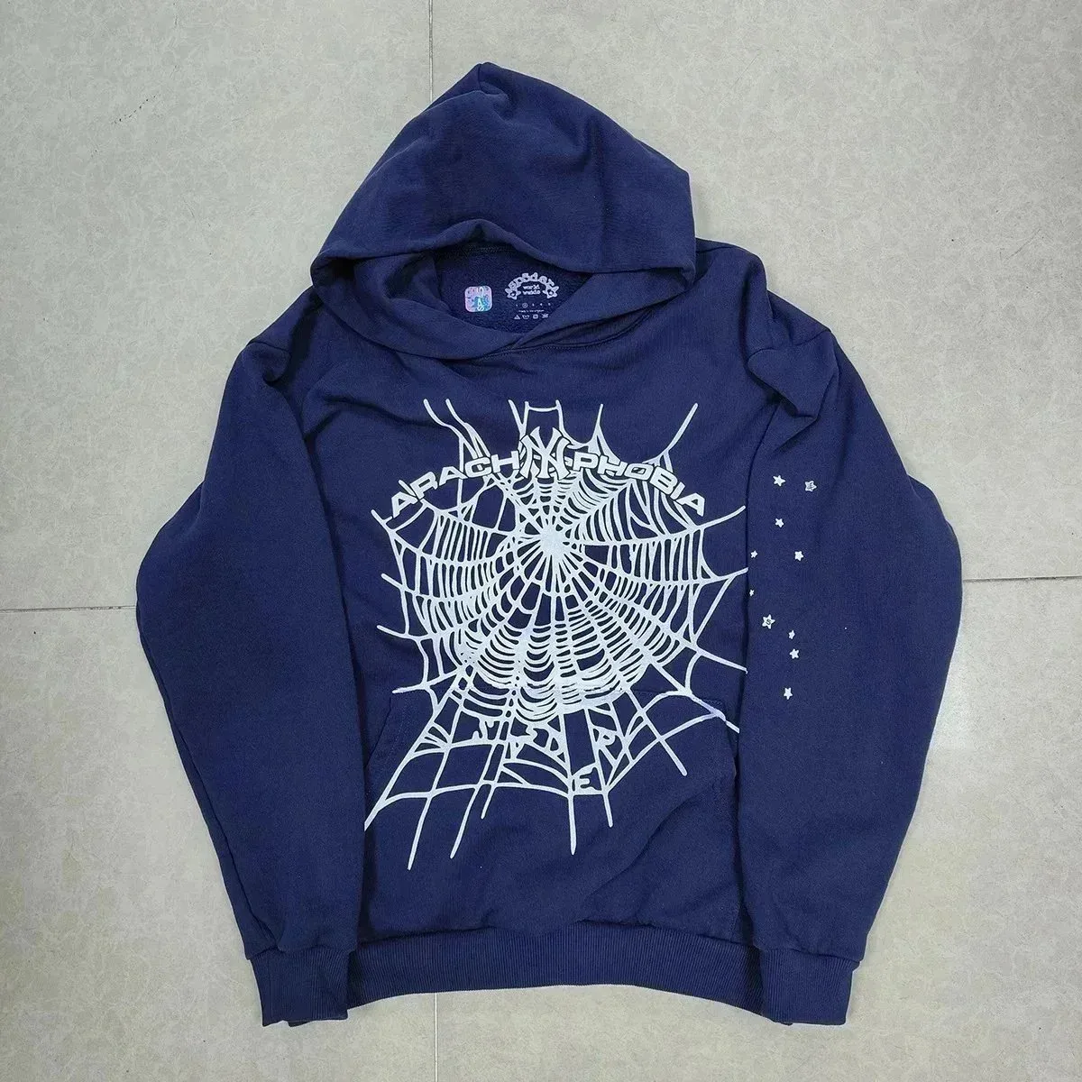 Navy Arachnophobia Spider Web Hoodie