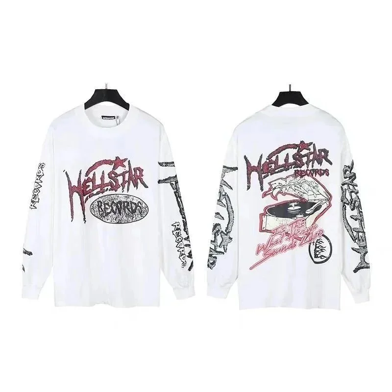Hellstar White Hellstar Records Long Sleeve T-Shirt