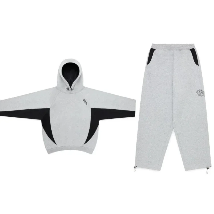 Gray & Black Co-ord Set Hoodie & Pants