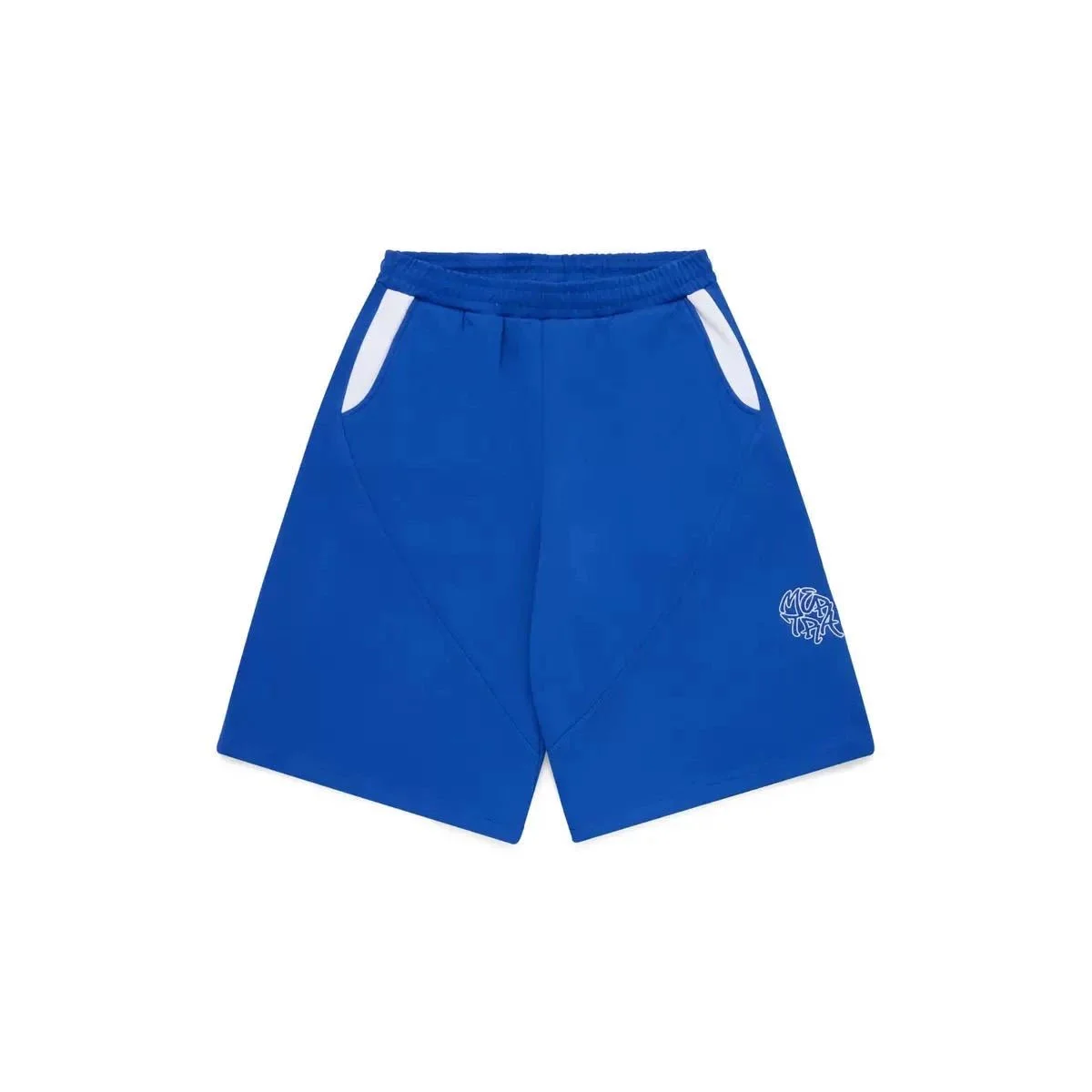 Blue White Panel Shorts