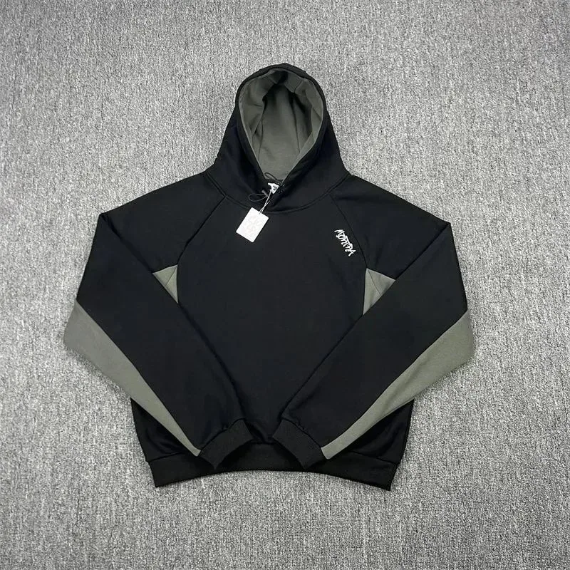 Unisex Black/Grey Patchwork Hoodie
