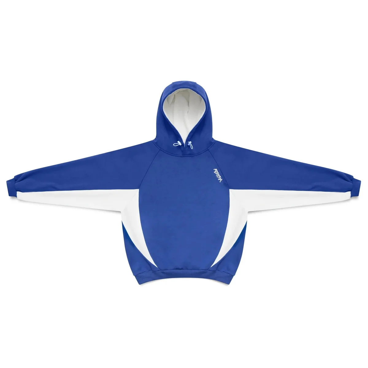 Colorblock Hoodie Blue/White Model 20 Tops