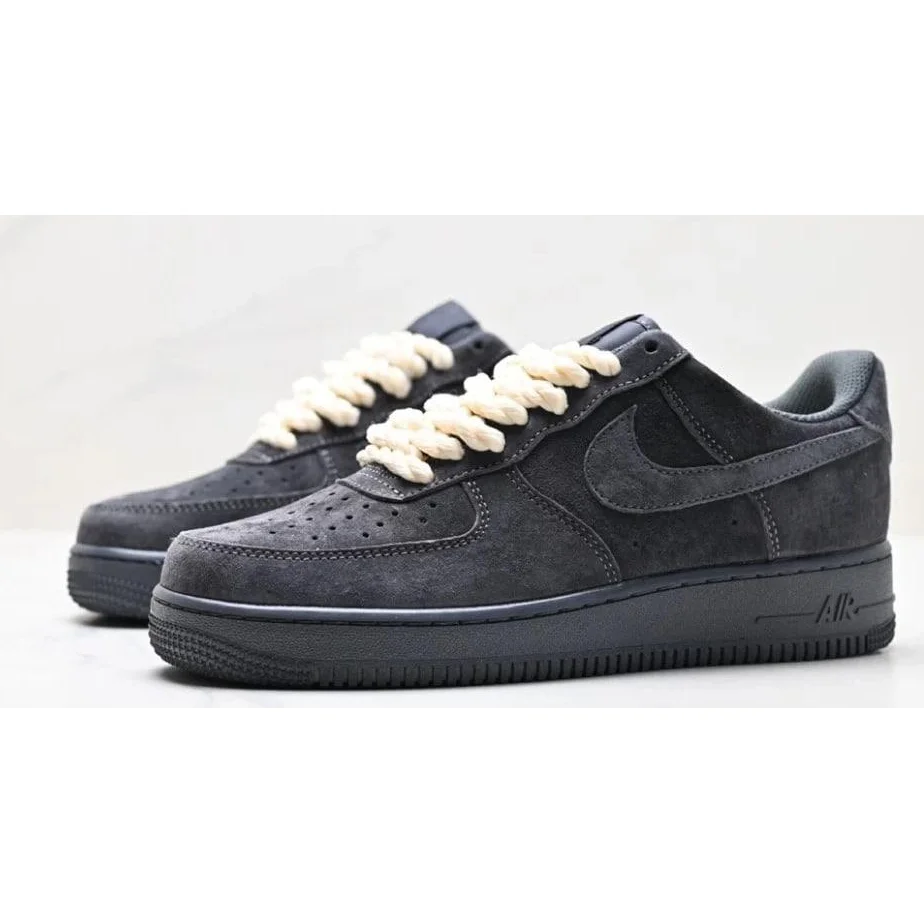Nike Air Force 1 Triple Black Suede Sneakers