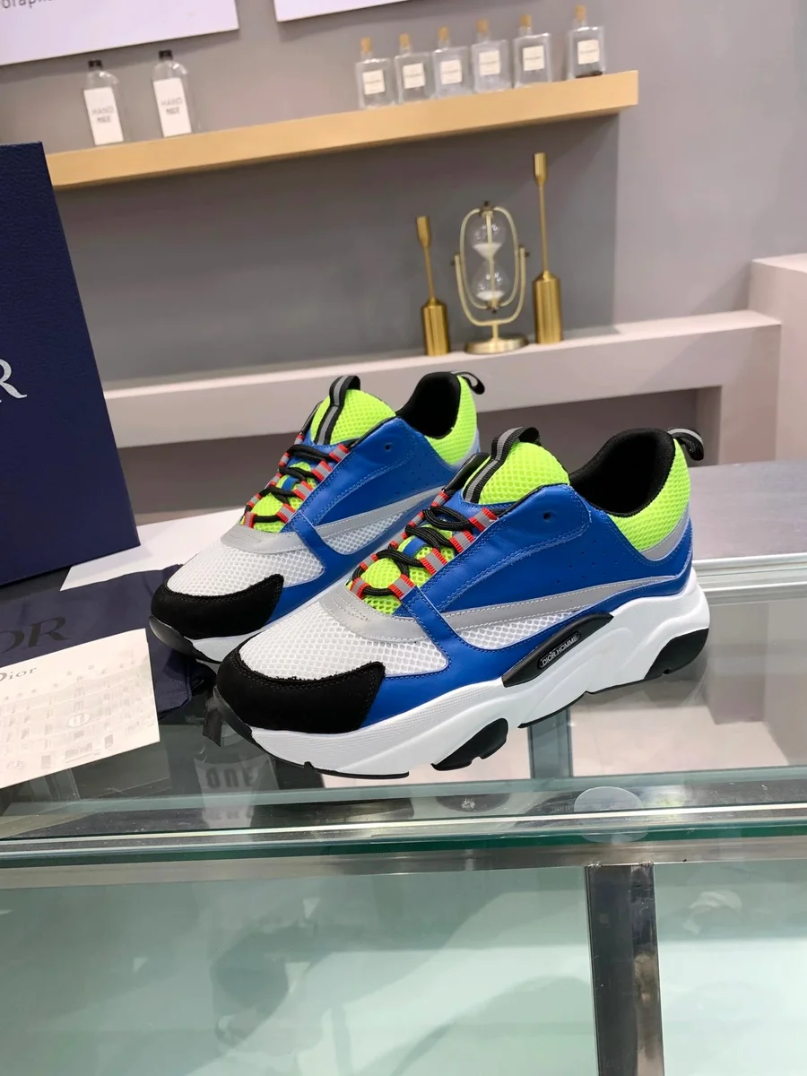 Dior Dior Book Tote Blue & Lime Sneakers