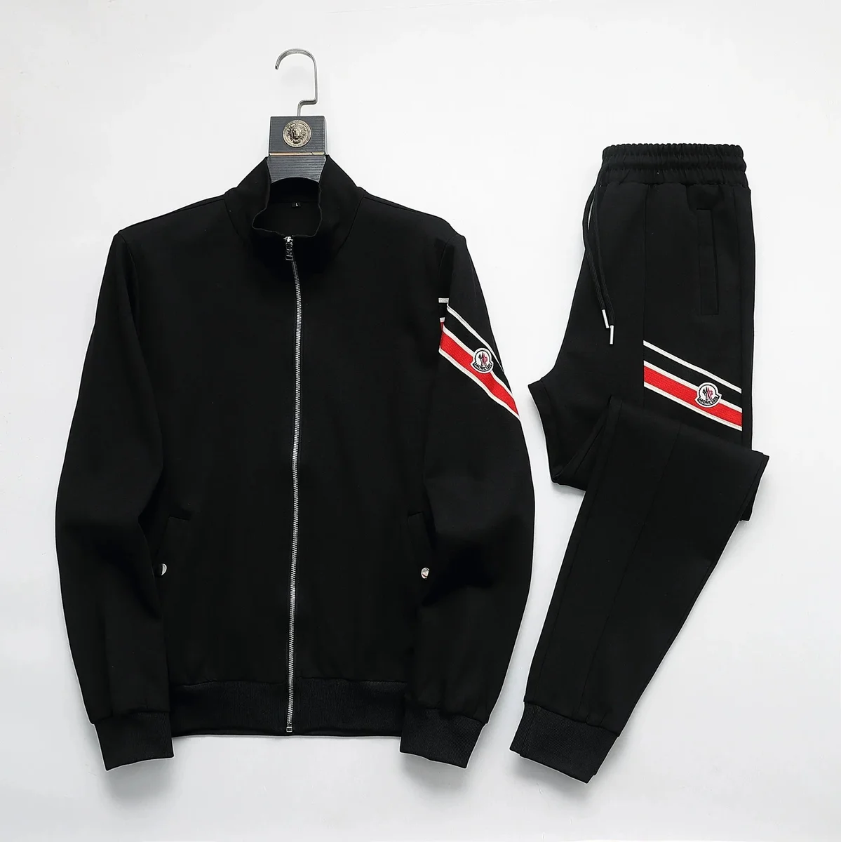 Moncler Black & Red Tracksuit Set