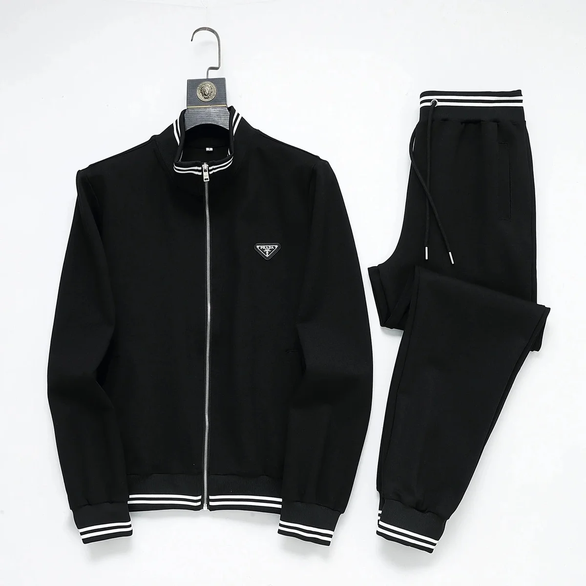 Prada Re-Nylon Black Tracksuit Set