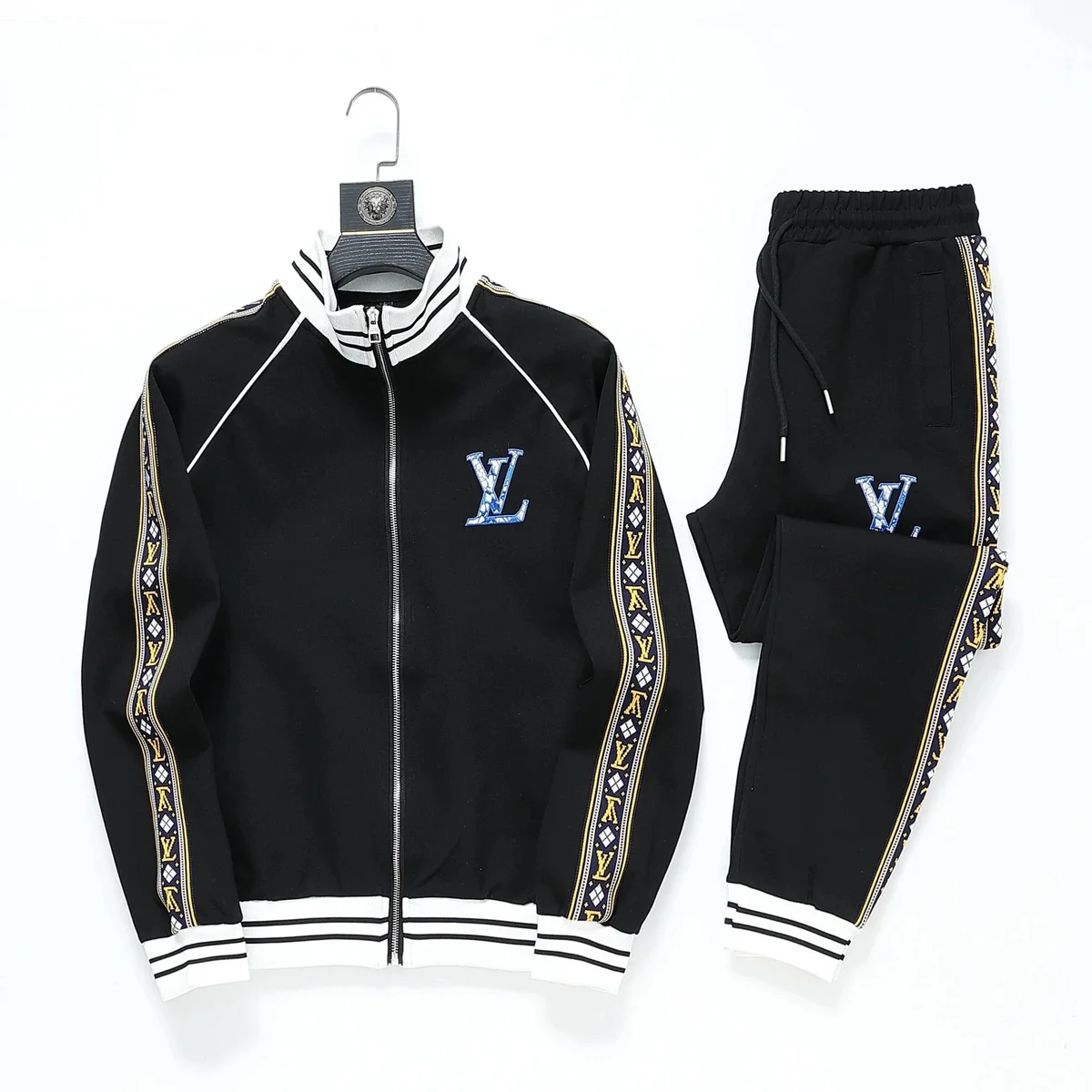 Louis Vuitton LV Trainer Black & Gold Tracksuit Set