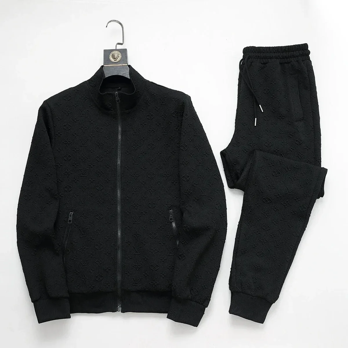 Louis Vuitton Monogram Embossed Tracksuit Set Black