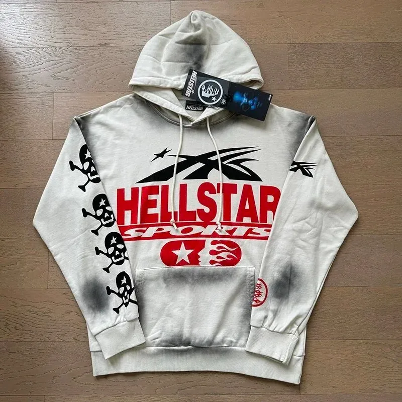 Hellstar Hellstar Studios Bear Hoodie White Smoke Casual White - 1