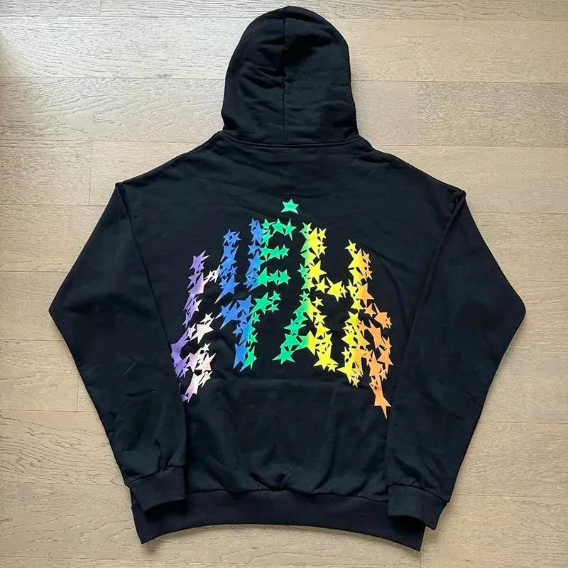 A Bathing Ape BAPE STA Black Rainbow Star Hoodie