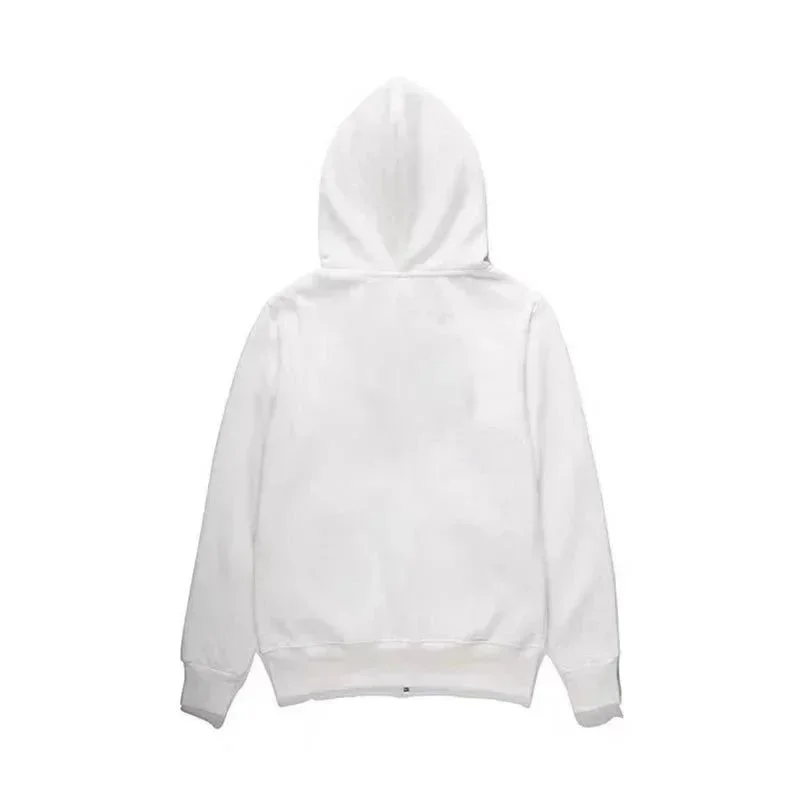 White Front Red Heart Fleece Hoodie