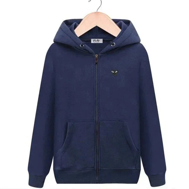 Comme des Garçons Play Navy Zip-Up Hoodie