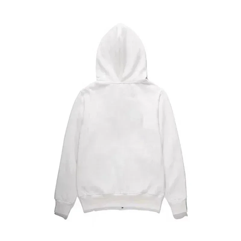 White Front Heart Fleece Zip-Up Hoodie