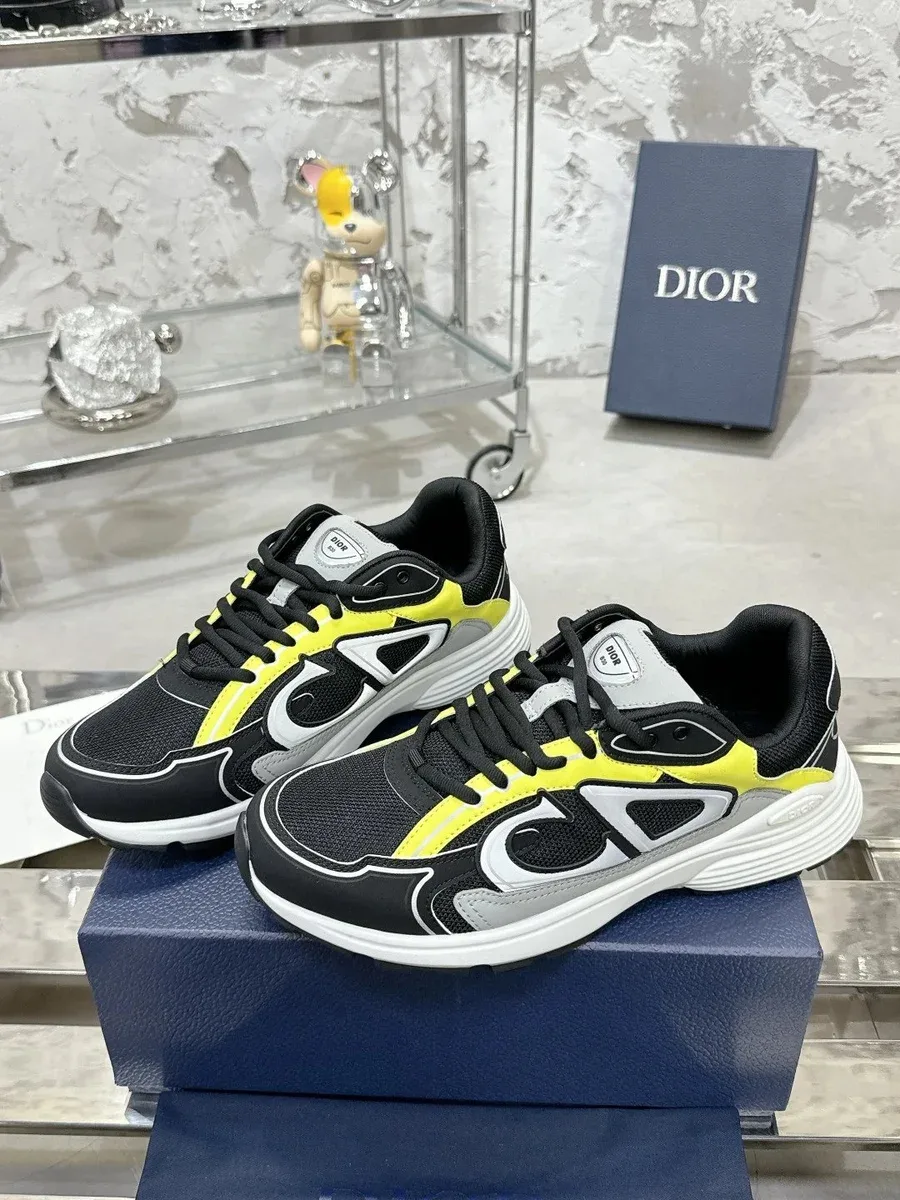 Dior CD Logo Black & Yellow Sneakers