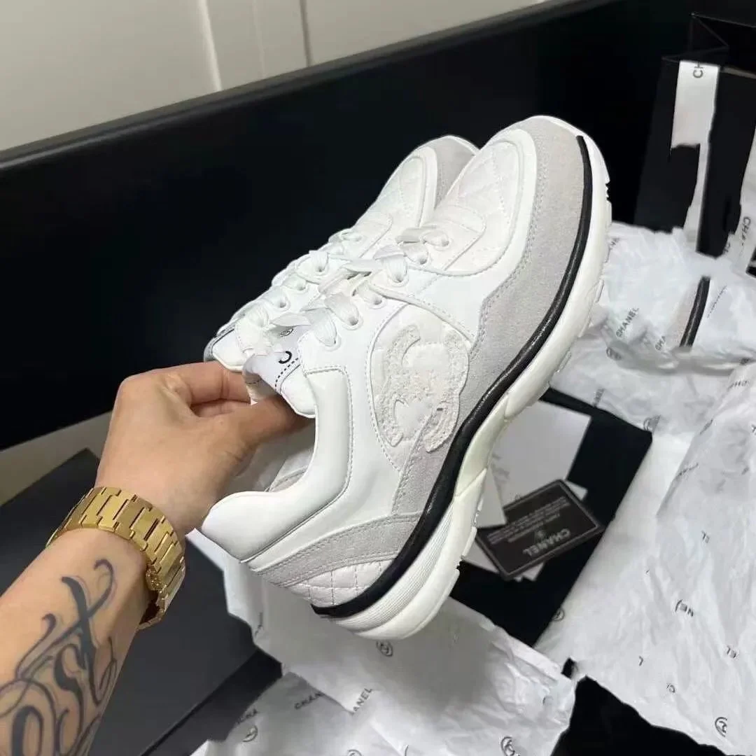Chanel Runners White Leather Sneakers