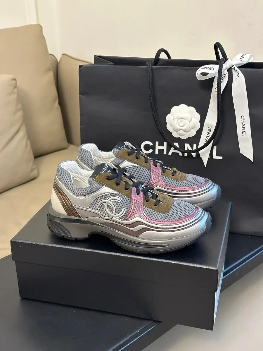 Chanel Runners Silver/Pink Sneakers