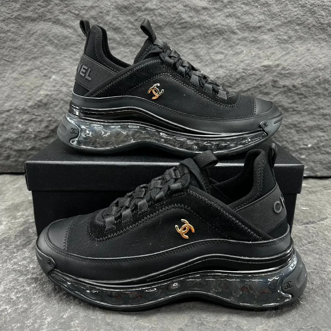 Chanel Runners Black Crystal Sole Sneakers