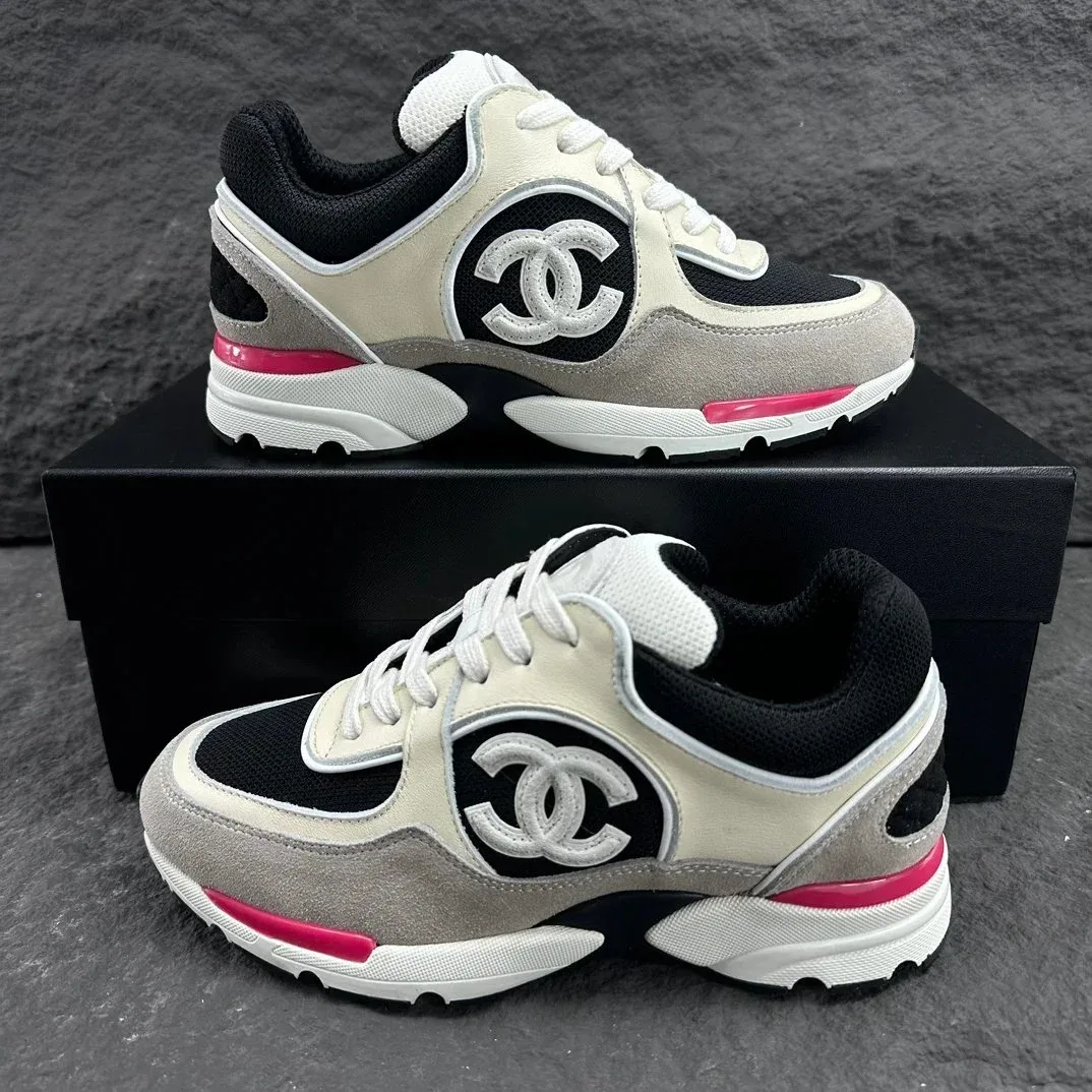 Chanel Runners Beige/Black/Pink Sneakers