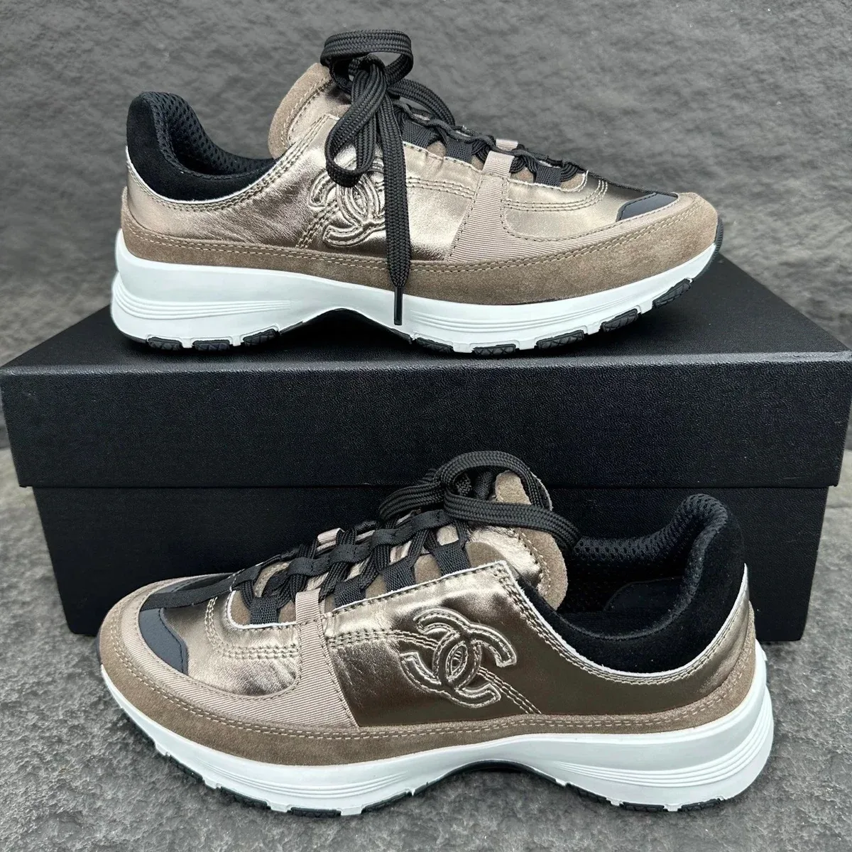 Chanel Runners Gold/Silver Sneakers