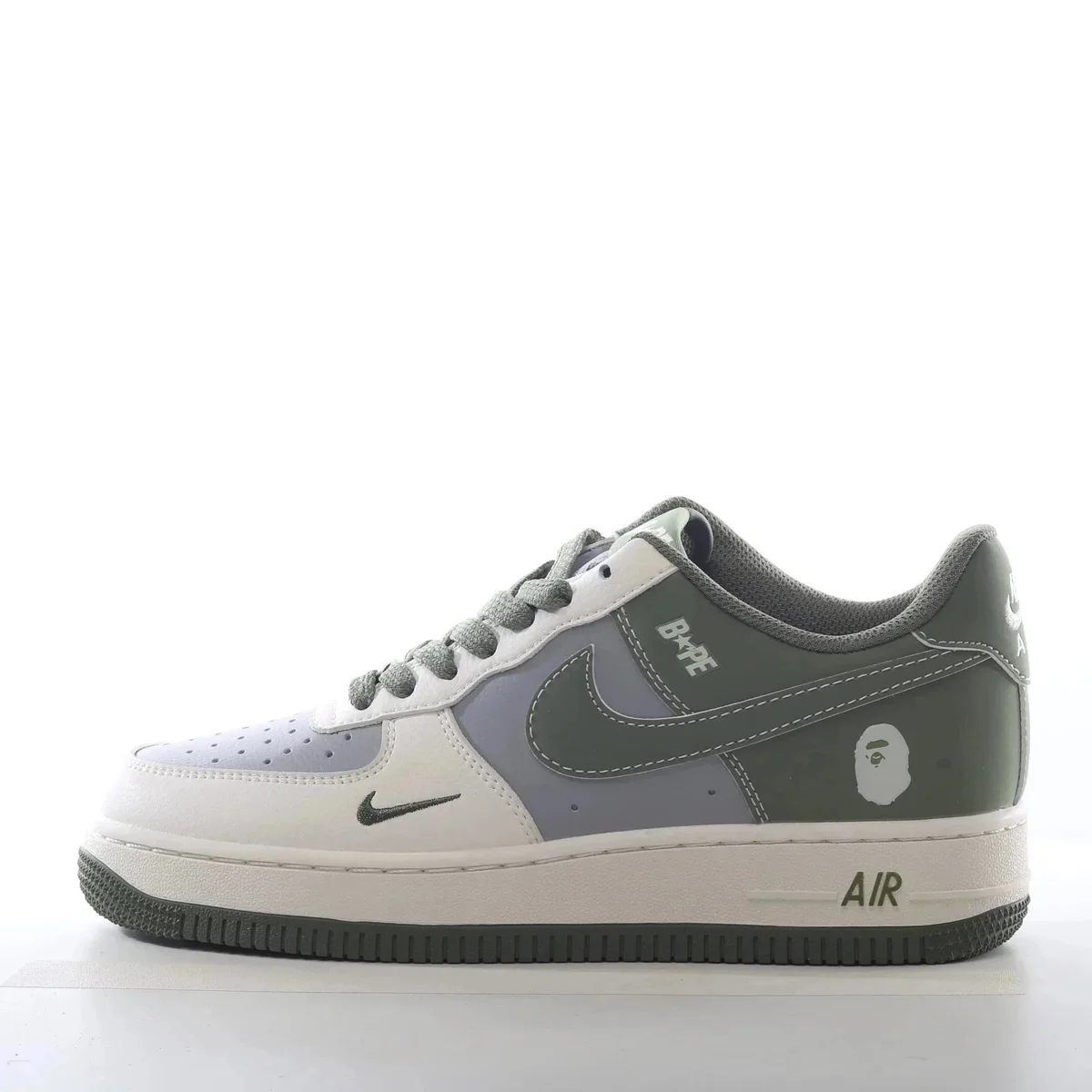 A Bathing Ape x Nike Air Force 1 BAPE STA Olive White Sneakers