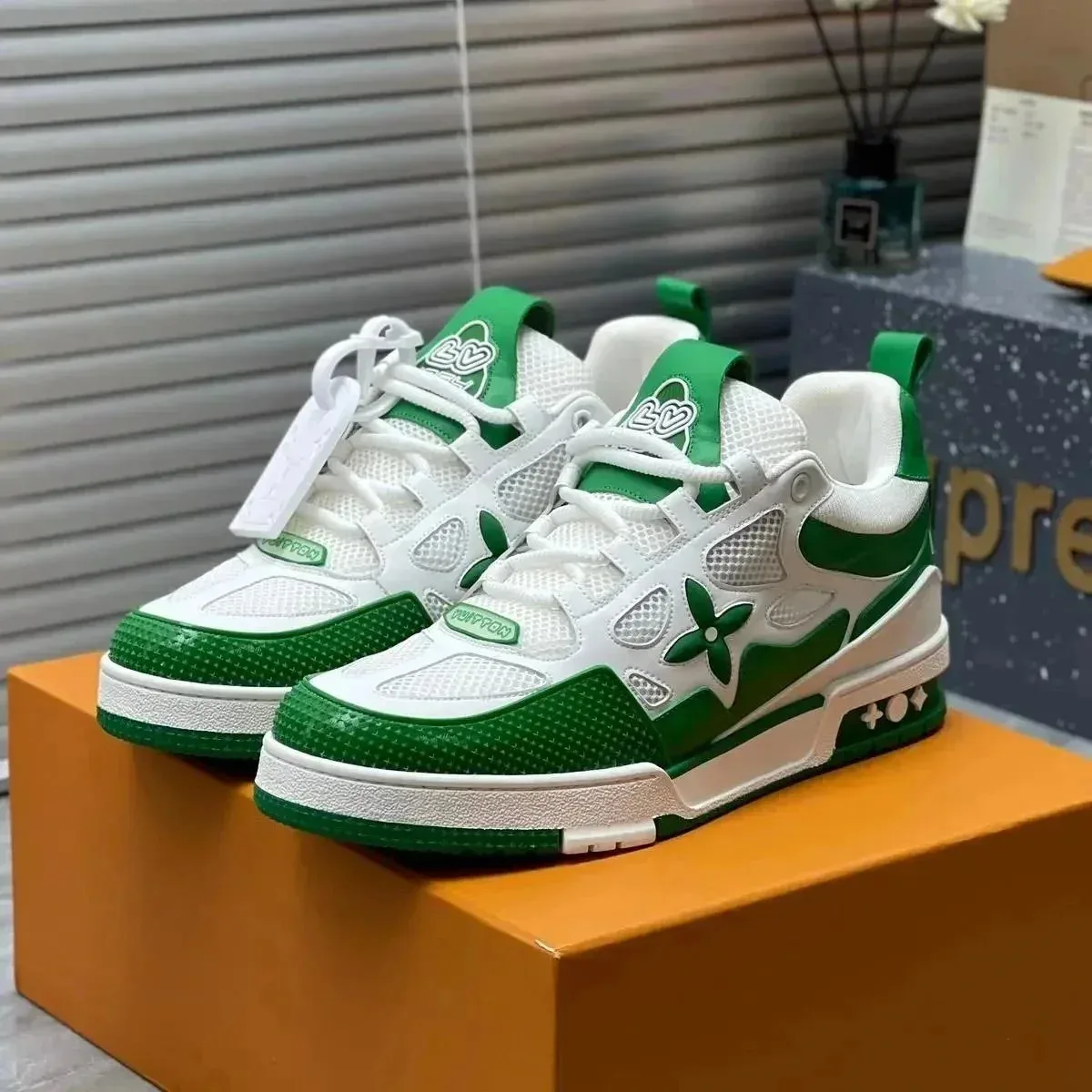 Louis Vuitton LV Trainer Green/White Sneakers