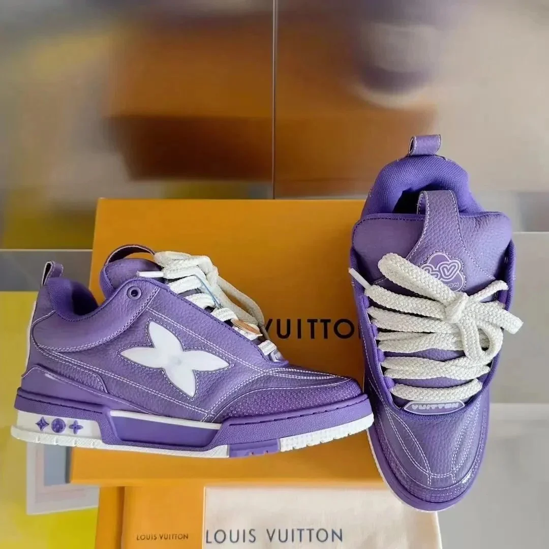 Louis Vuitton Tabi Purple Leather Sneakers