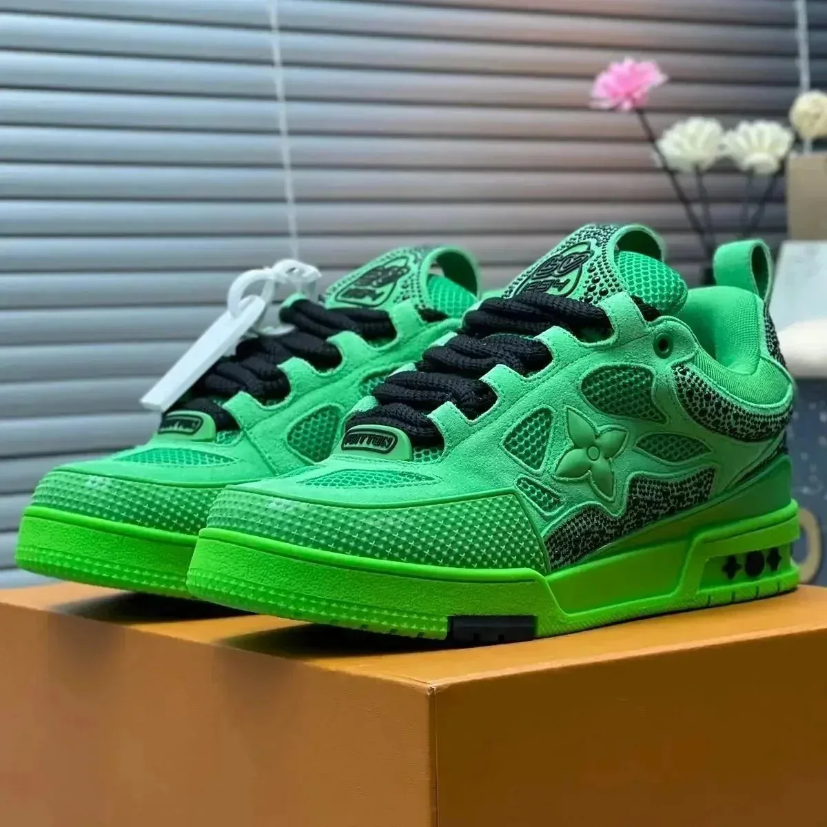 Louis Vuitton LV Trainer Green & Black Sneakers