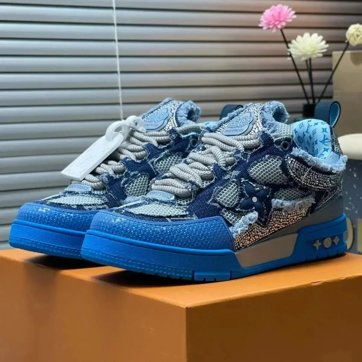 Louis Vuitton Tabi Blue Denim Sneakers