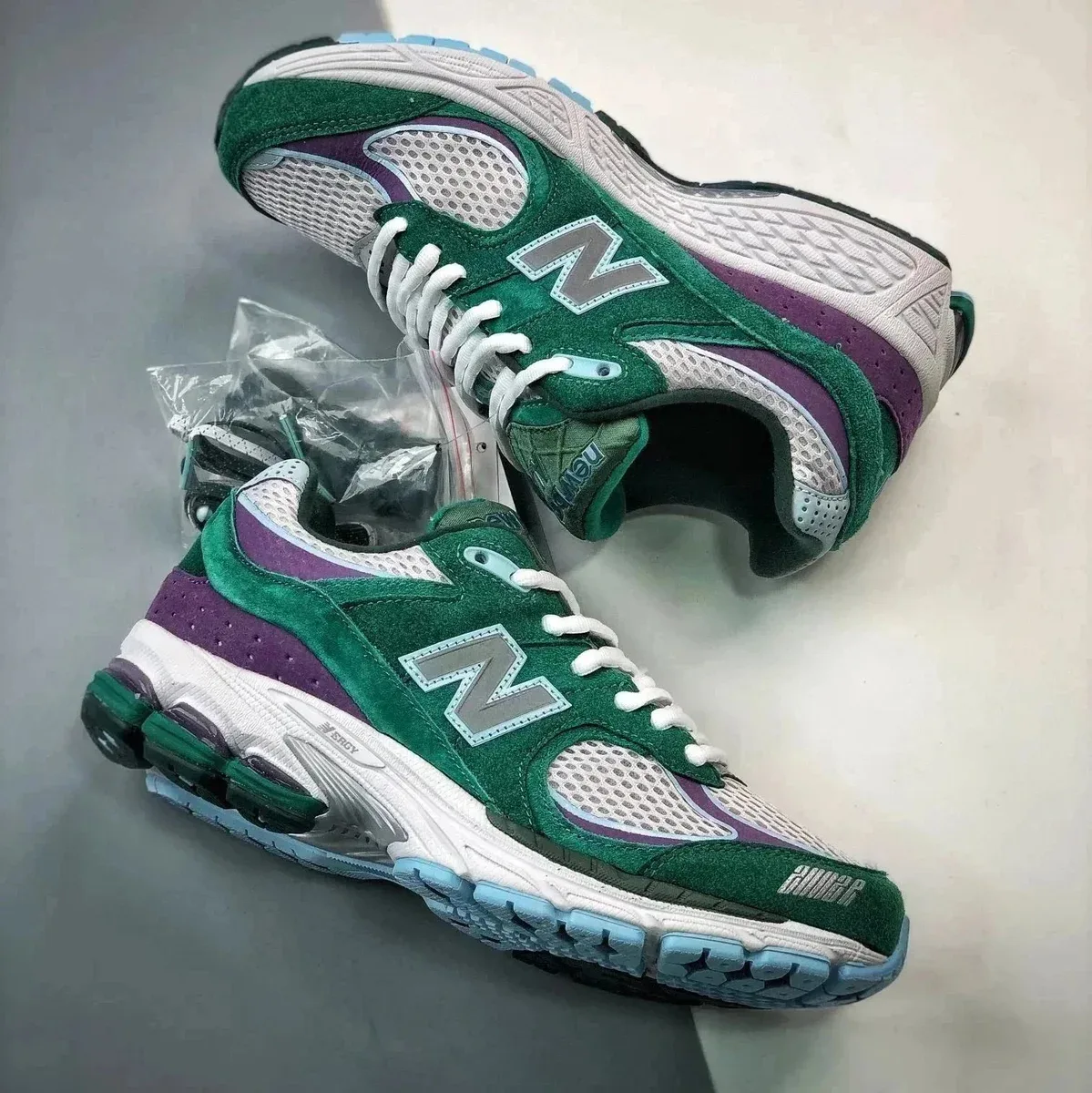New Balance 2002R Green & Purple Sneakers