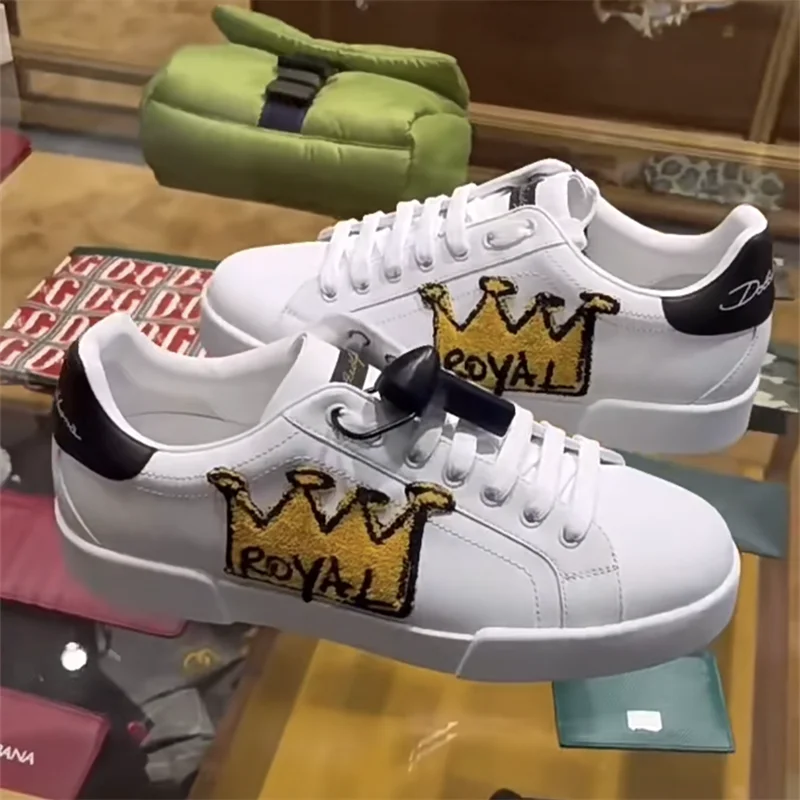 Dolce & Gabbana D&G Family Royal Crown White Sneakers