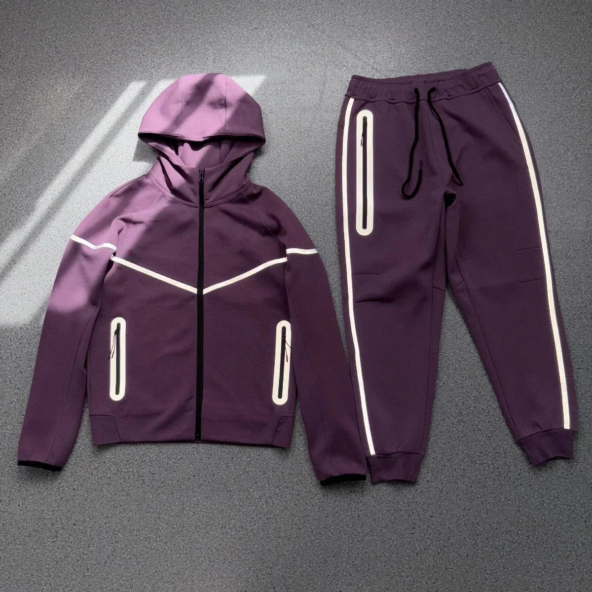 Purple Reflective Tracksuit Set